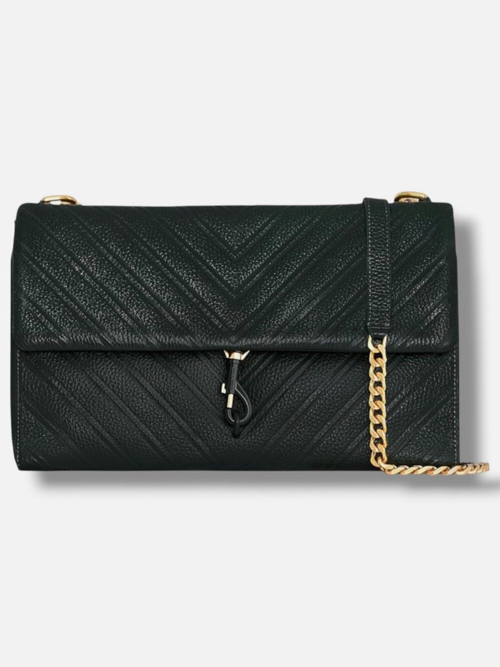 Rebecca Minkoff Women's Green Leather Large Embossed Edie Shoulder Bag